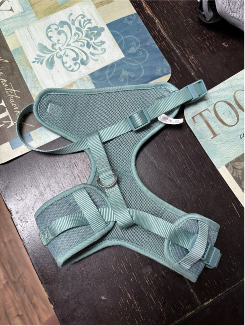 EveryYay Teal Heather Pullover Dog Harness, Medium